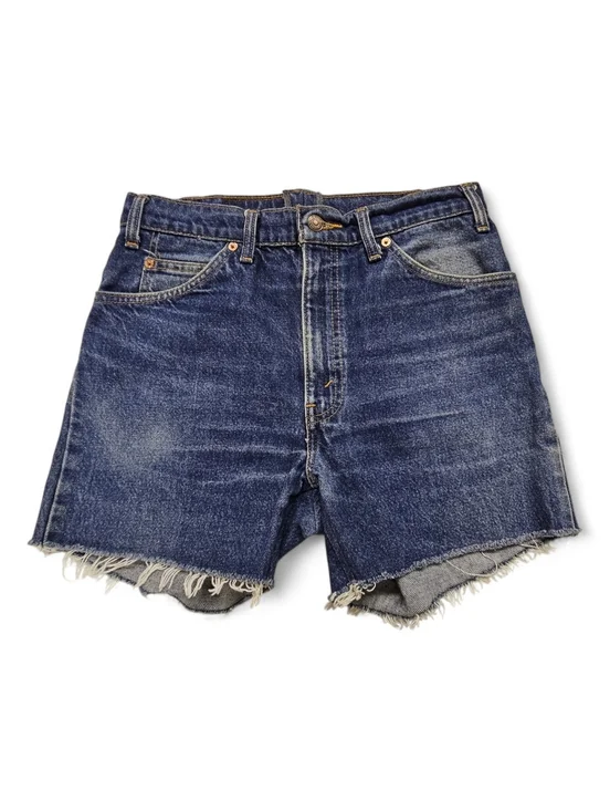 Levi's Orange Tab Vintage 505 Denim Shorts In Distressed Blue Size 30 - Picture 2 of 12